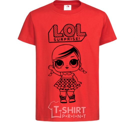 Детская футболка Lol surprise с косичками Красный фото