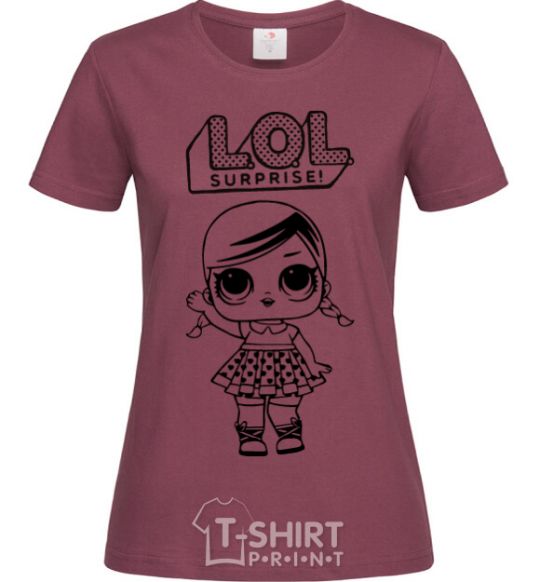 Women's T-shirt Lol surprise with pigtails burgundy фото