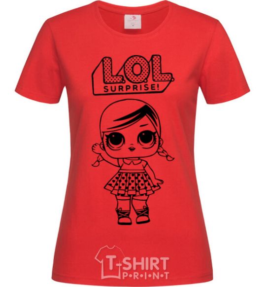 Women's T-shirt Lol surprise with pigtails red фото