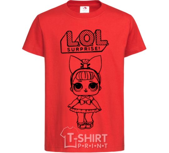 Kids T-shirt Lol surprise with a bow red фото