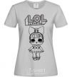 Women's T-shirt Lol surprise with a bow grey фото