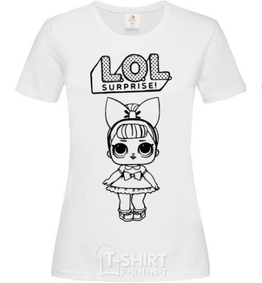 Women's T-shirt Lol surprise with a bow White фото