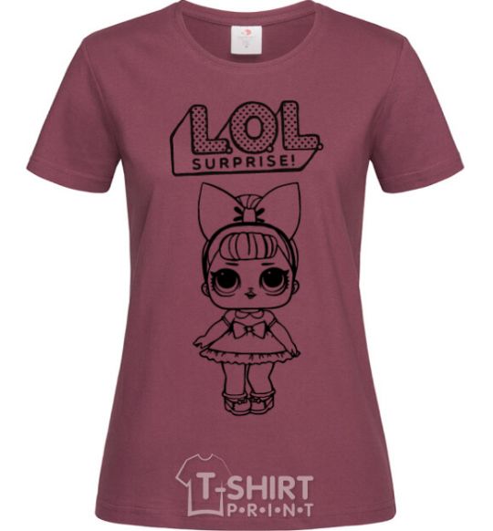 Women's T-shirt Lol surprise with a bow burgundy фото