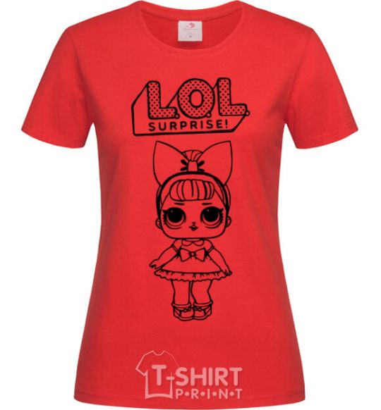 Women's T-shirt Lol surprise with a bow red фото