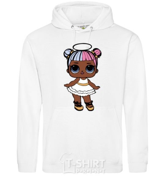 Men`s hoodie A doll with a halo White фото
