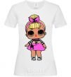 Women's T-shirt Colorful doll with poodle White фото