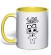 Mug with a colored handle Lol surprise frenchwoman yellow фото