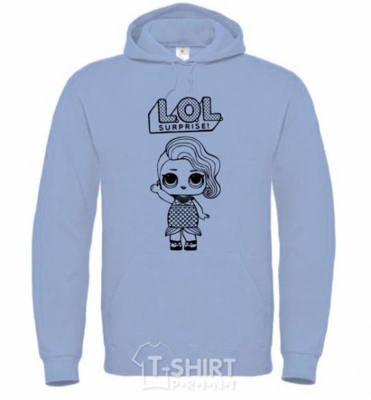 Men`s hoodie Lol surprise mermaid sky-blue фото