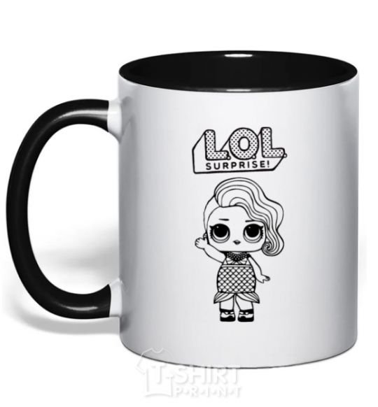 Mug with a colored handle Lol surprise mermaid black фото