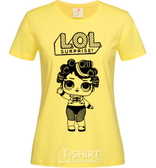 Женская футболка Lol surprise в бигудях Лимонный фото