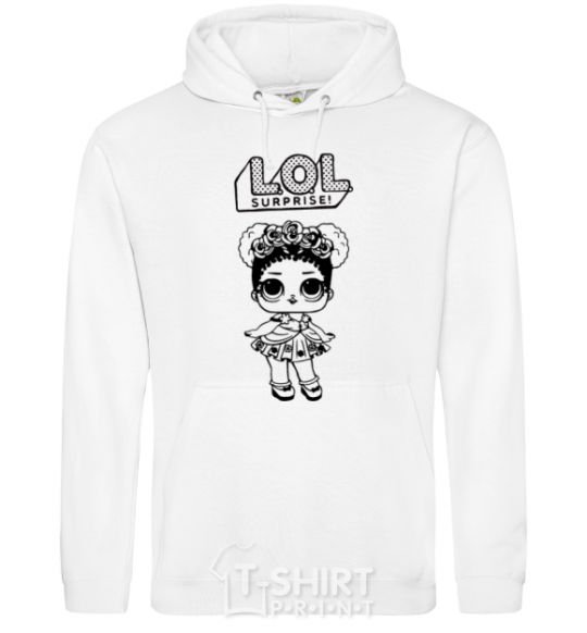 Men`s hoodie Lol surprise wreath and a doodle White фото