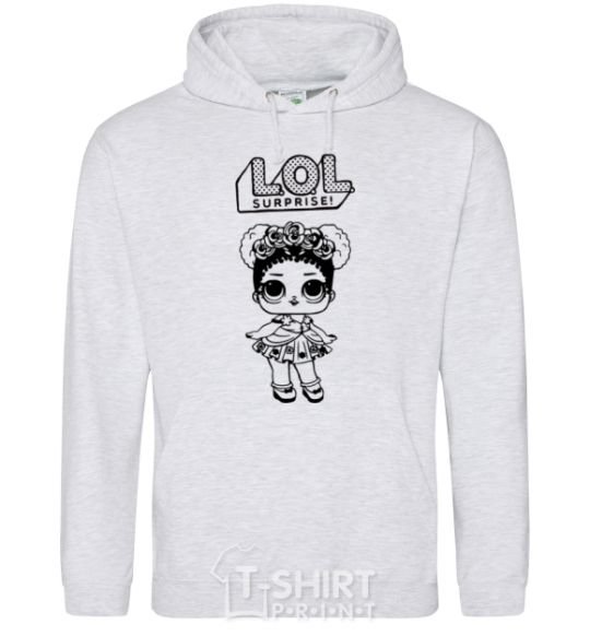 Men`s hoodie Lol surprise wreath and a doodle sport-grey фото