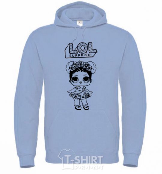 Men`s hoodie Lol surprise wreath and a doodle sky-blue фото