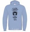 Men`s hoodie Lol surprise wreath and a doodle sky-blue фото