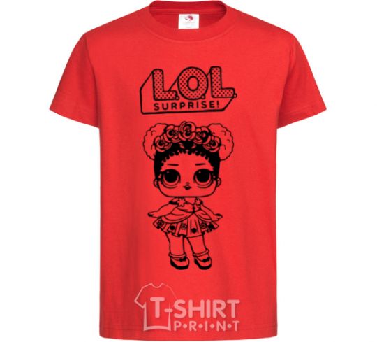 Kids T-shirt Lol surprise wreath and a doodle red фото