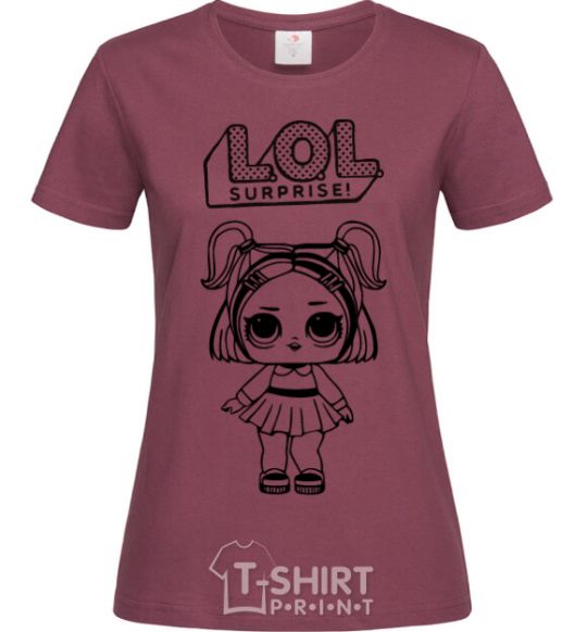 Women's T-shirt Lol surprise with pigtails V.1 burgundy фото