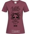Women's T-shirt Lol surprise with pigtails V.1 burgundy фото