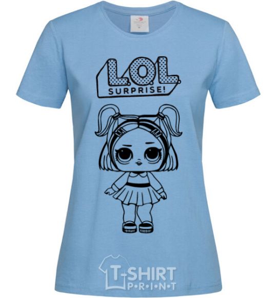 Women's T-shirt Lol surprise with pigtails V.1 sky-blue фото