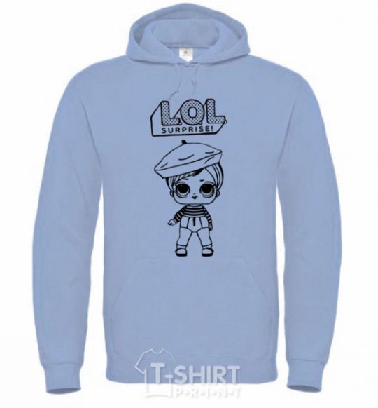 Men`s hoodie Lol surprise in a beret sky-blue фото