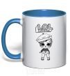 Mug with a colored handle Lol surprise in a beret royal-blue фото