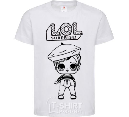 Kids T-shirt Lol surprise in a beret White фото