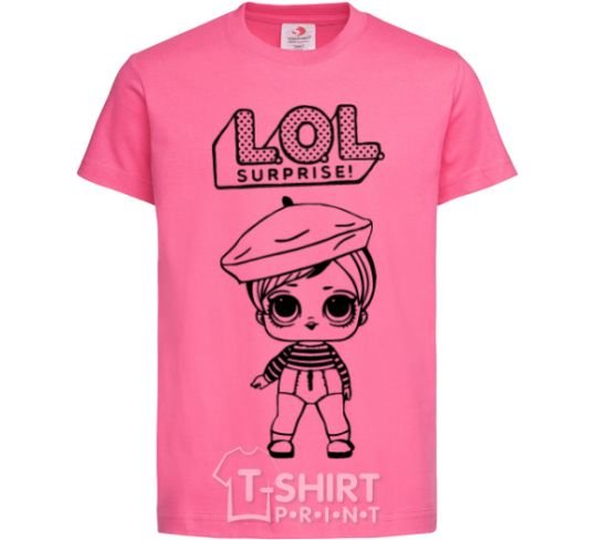 Детская футболка Lol surprise в берете Ярко-розовый фото