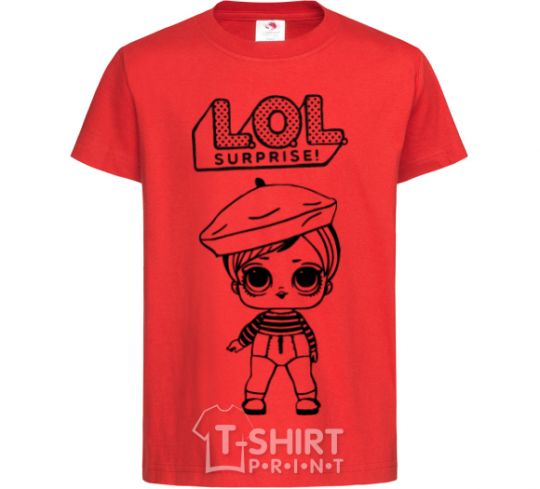 Kids T-shirt Lol surprise in a beret red фото