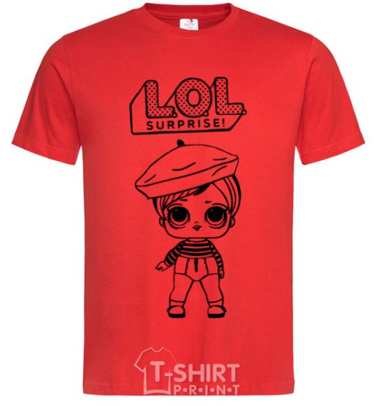 Men's T-Shirt Lol surprise in a beret red фото