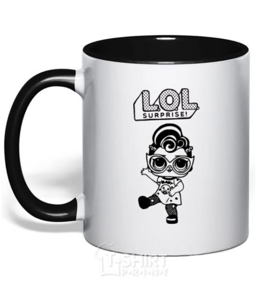 Mug with a colored handle Lol surprise in a T-shirt black фото