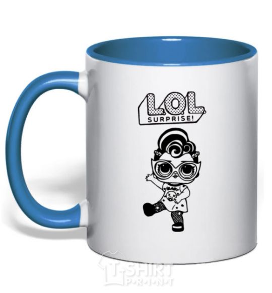 Mug with a colored handle Lol surprise in a T-shirt royal-blue фото