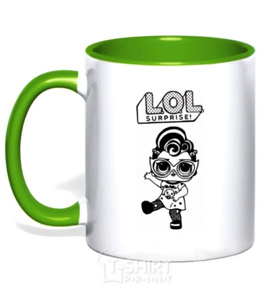 Mug with a colored handle Lol surprise in a T-shirt kelly-green фото