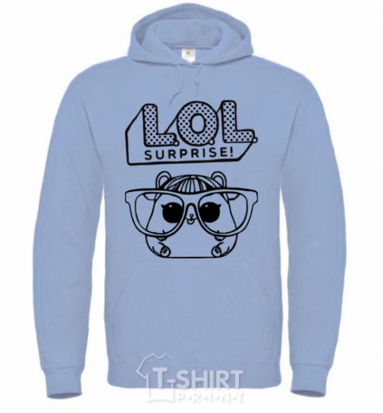 Men`s hoodie Lol hamster sky-blue фото