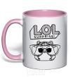 Mug with a colored handle Lol hamster light-pink фото