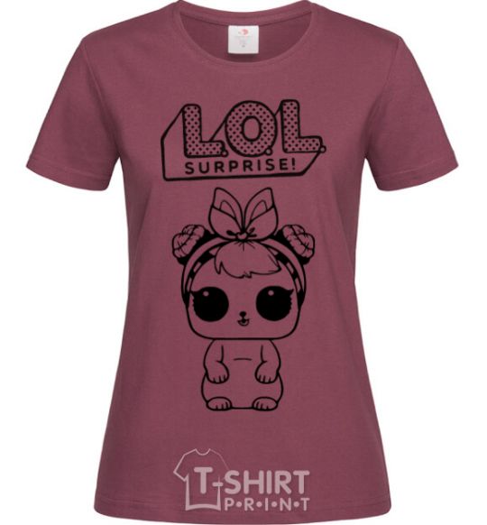 Women's T-shirt Lol bunny burgundy фото