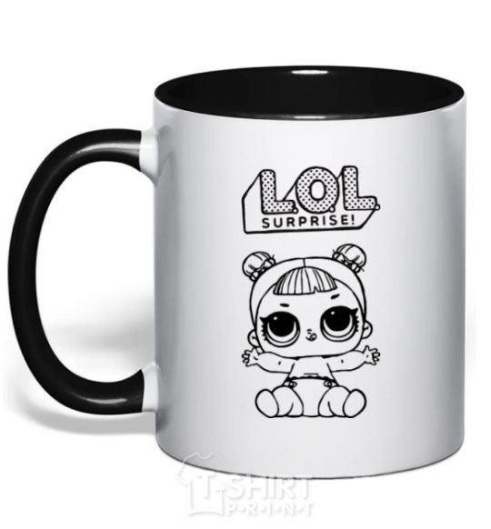 Mug with a colored handle Lol baby black фото