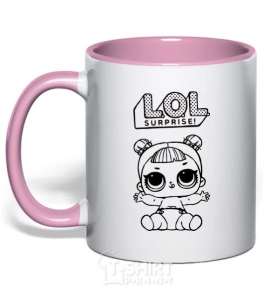 Mug with a colored handle Lol baby light-pink фото