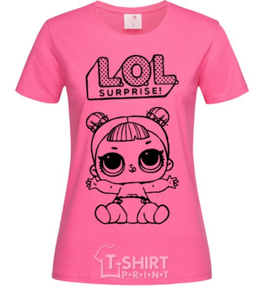 Женская футболка Lol ребеночек Ярко-розовый фото