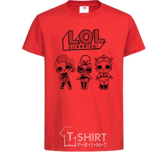 Kids T-shirt Lol three dolls rock red фото