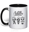 Mug with a colored handle Lol three dolls rock black фото