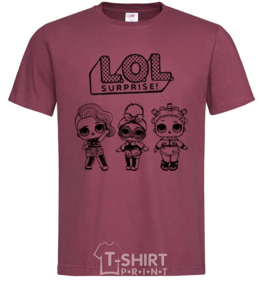 Men's T-Shirt Lol three dolls rock burgundy фото