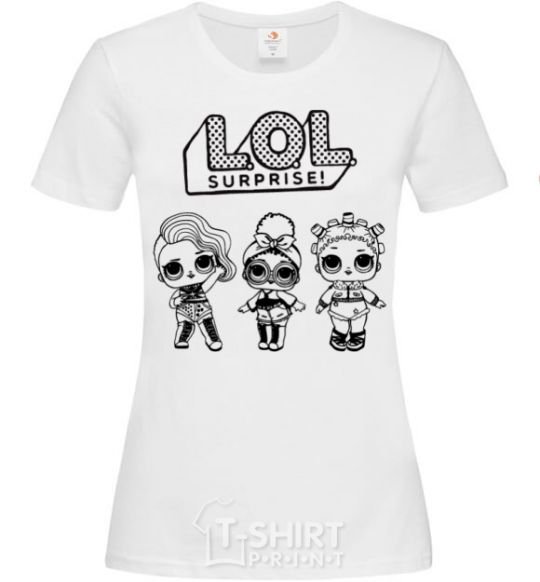 Women's T-shirt Lol three dolls rock White фото