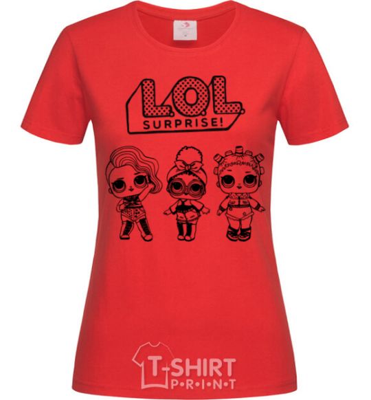 Women's T-shirt Lol three dolls rock red фото