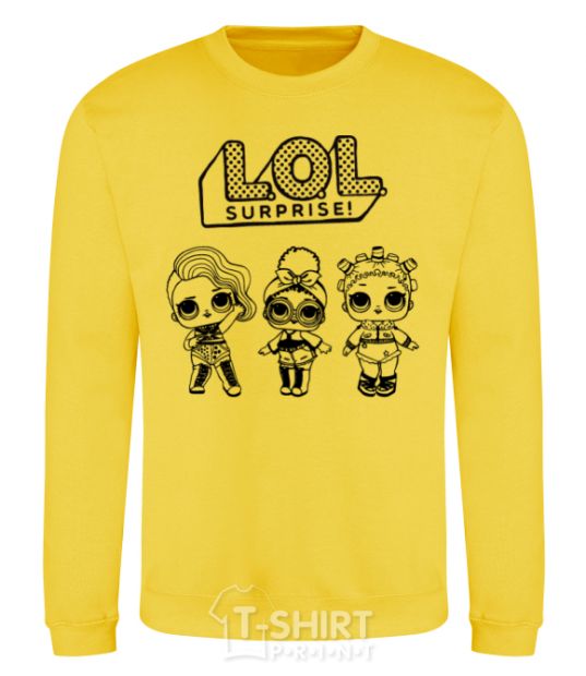 Sweatshirt Lol three dolls rock yellow фото