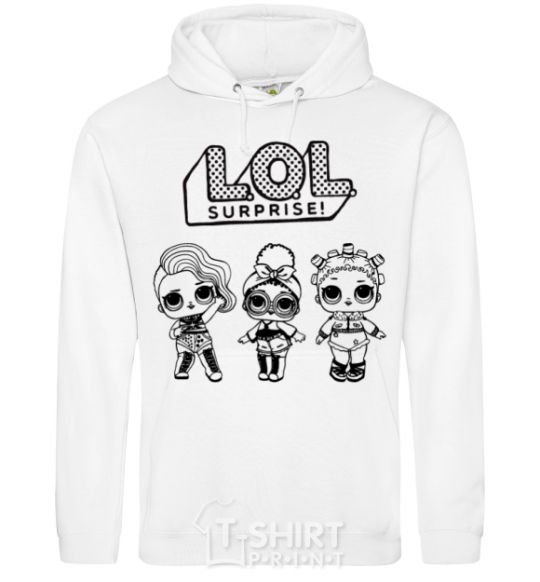 Men`s hoodie Lol three dolls rock White фото