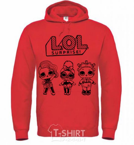 Men`s hoodie Lol three dolls rock bright-red фото