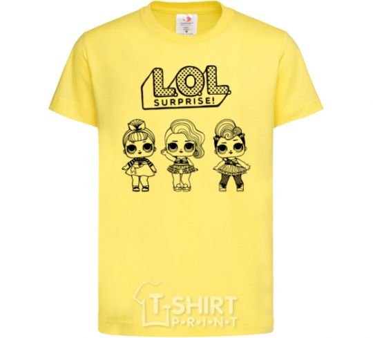 Детская футболка Lol три куклы в юбках Лимонный фото