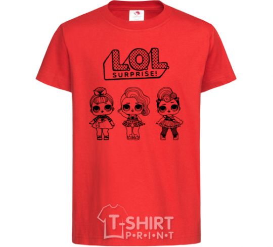 Детская футболка Lol три куклы в юбках Красный фото