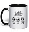 Mug with a colored handle Lol three dolls in skirts black фото