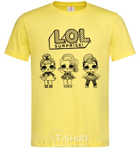 Мужская футболка Lol три куклы в юбках Лимонный фото