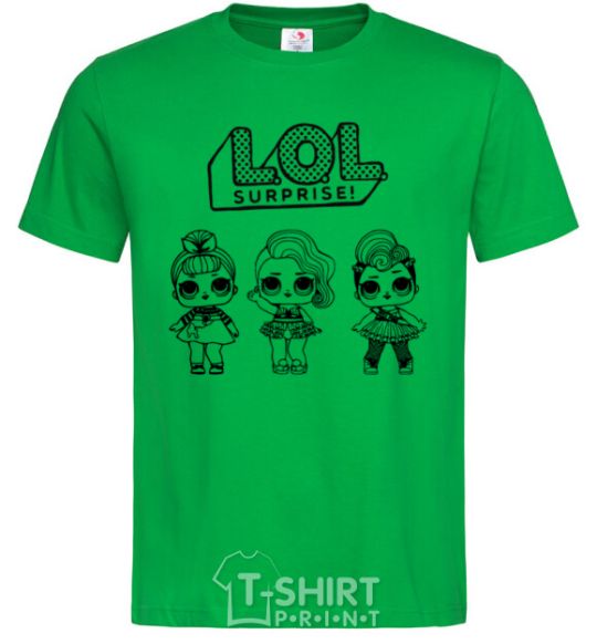 Мужская футболка Lol три куклы в юбках Зеленый фото